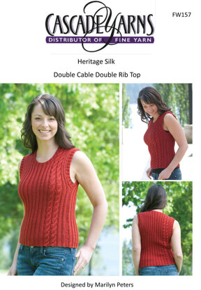 Double Cable Double Rib Top in Cascade Heritage Silk - FW157