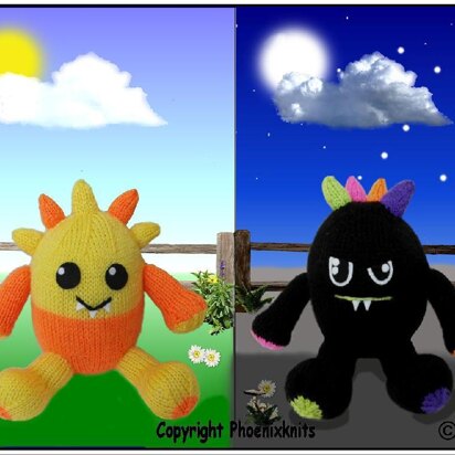 Midday & Midnight Monsters - knitting pattern
