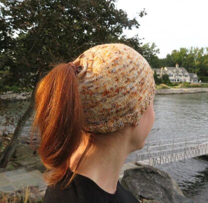 Easy Sock Yarn Ponytail Hat