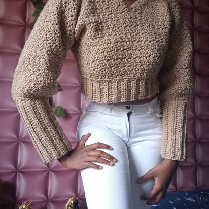 Cropped crochet sweater pattern