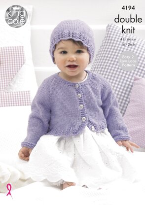 Cardigans and Hat in King Cole Cherished DK & Cherish DK - 4194 - Downloadable PDF