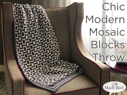 Chic Modern Mosaic Blocks Throw