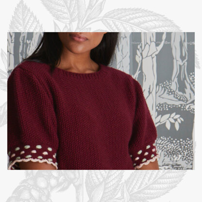 "Florence Frill Short Sleeve Jumper" - Jumper Knitting Pattern For Women in Willow & Lark Poetry by Willow & Lark