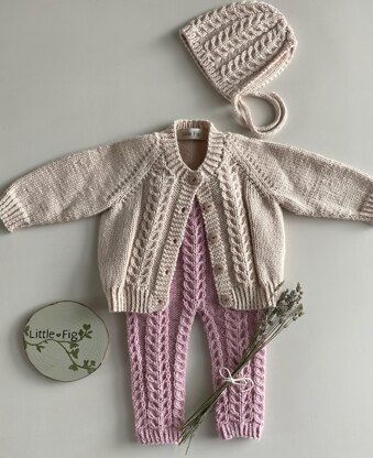 Charlie Cardigan Dungarees & Bonnet