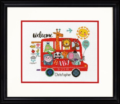 Dimensions Baby on Board Birth Record Cross Stitch Kit - 25.4cm x 20.3cm