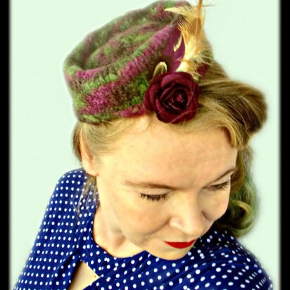 Delia felted pillbox hat