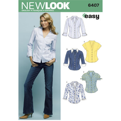 New Look Misses' Tops 6407 - Paper Pattern, Size A (10 12 14 16 18 20 22)