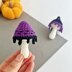 Mushrooms no sew crochet pattern Amigurumi mushroom keychain charm Halloween ornament Car mirror hanger Keyring crochet bag charm