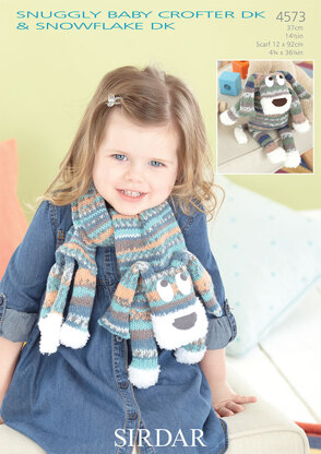 Toy & Scarf in Sirdar Snuggly Baby Crofter DK and Snuggly Snowflake DK - 4573 - Downloadable PDF