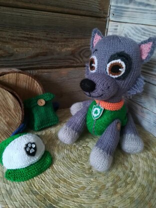 Knitted Rocky from ‘’Paw Patrol’’