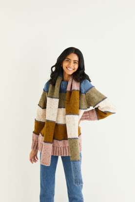 Sweater & Scarf in Hayfield Bonus Chunky Tweed - 10339 - Downloadable PDF