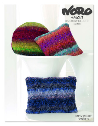 Rainbow Delight Cushions in Noro Hakone - 13120 - Downloadable PDF