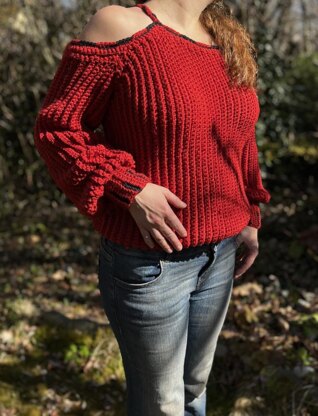 Häkelanleitung Off-the-Shoulder Sweater "Murmillo"