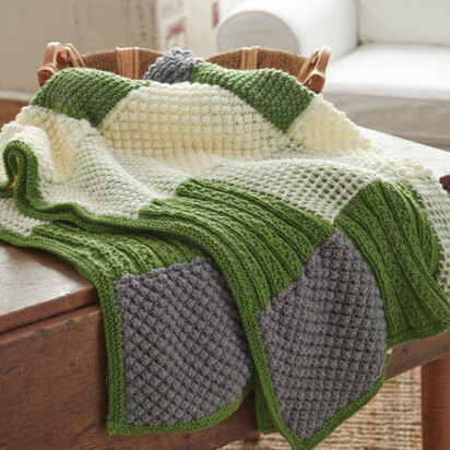 Textured Afghan in Caron United - Downloadable PDF