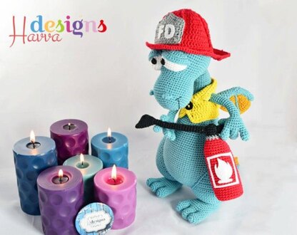 Blummy the Fireman Dragon - HavvaDesigns