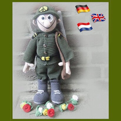 Soldier Peace amigurumi doll