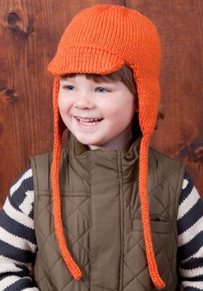 Cool Kid Earflap Hat in Red Heart Soft Solids - LW2814