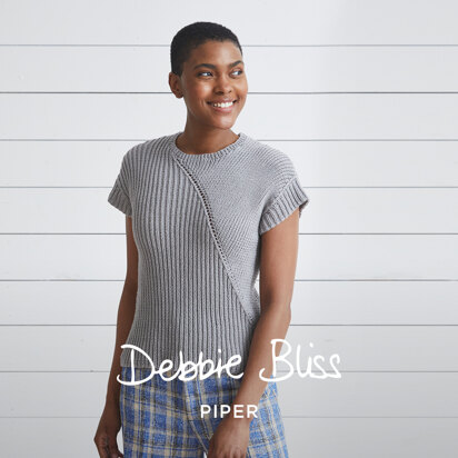 Ronni -  Top Knitting Pattern For Women in Debbie Bliss Piper by Debbie Bliss