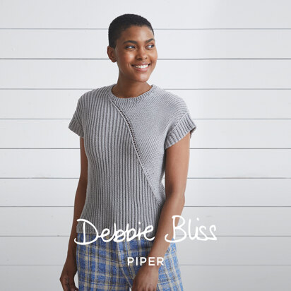 Ronni - Top Knitting Pattern For Women in Debbie Bliss Piper by Debbie Bliss