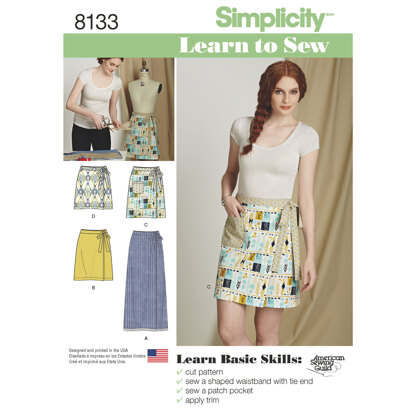 Simplicity Pattern 8133 Women's Learn to Sew Wrap Skirts 8133 - Sewing Pattern