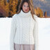 Turtleneck Cable Sweater - Jumper Knitting Pattern for Women in Debbie Bliss Paloma