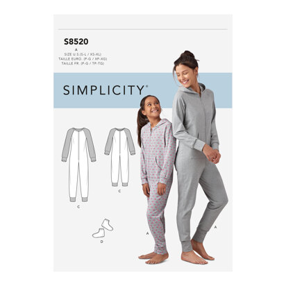 Simplicity Giris' and Misses' Jumpsuits and Booties 8520 - Paper Pattern, Size A (S - L / XS - XL)