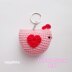 Valentine chicken keychain crochet pattern, Chicken with heart, Valentines keychains for couple, Chicken lover gift, Pink girly accessories