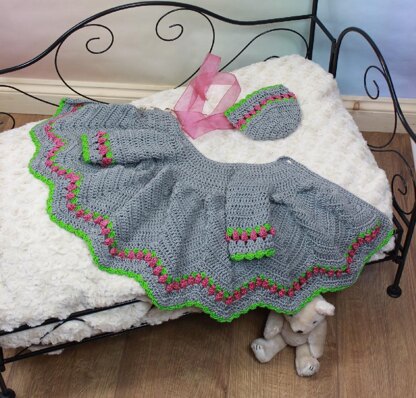 284- Berry Ripple Matinee Jacket Crochet Pattern #284