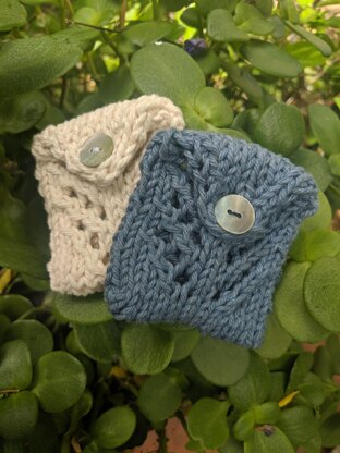 Knitted Lace Coin Pouch