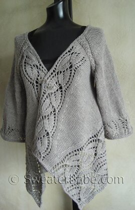 #112 Dramatic Lace Top-Down Wrap Cardigan