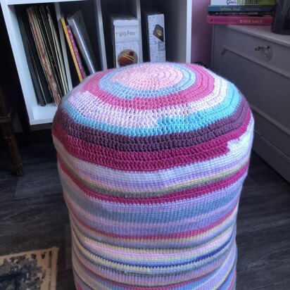 Scrappy Crochet Footstool