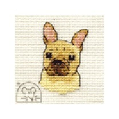 Mouseloft Paw Prints French Bulldog Cross Stitch Kit - 64mm