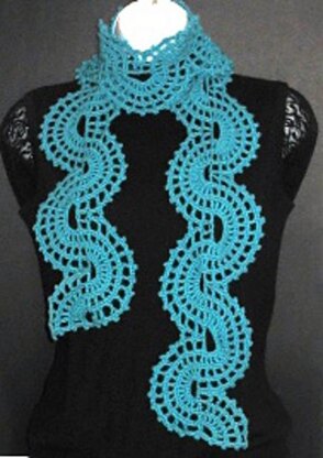 Exquisite Aqua Wheelie Lace Scarf