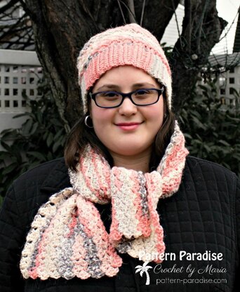 Sunset Blush Hat and Scarf Set