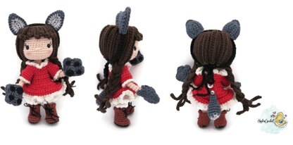 Doll crochet pattern tutorial "Little riding hood"
