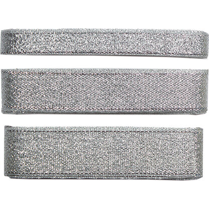 Craft Consortium Always & Forever Metallic Ribbon 3m 3/Pkg - Silver; 10mm, 20mm & 25mm