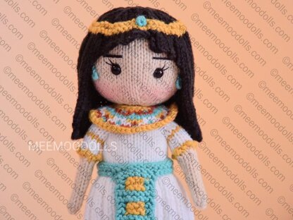 Queen Cleopatra. Knitting Doll Pattern.