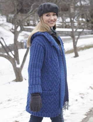 Car Coat with Hood in Patons Classic Wool Roving