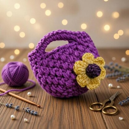 Crochet Mini Bag Keychain Pattern Pdf + Video Tutorials