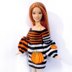 Doll clothes - Striped Dress "Pumpkins" for curvy Barbie dolls