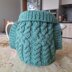 Aran jacket tea cosy