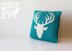 Stag Head Stockinette Throw Pillow (2016011)