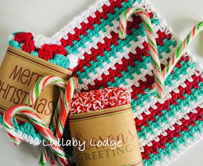 Candy Cane Dishcloth