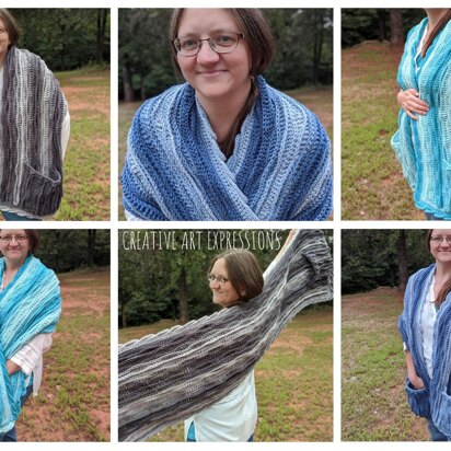 Sea Breeze Pocket Shawl