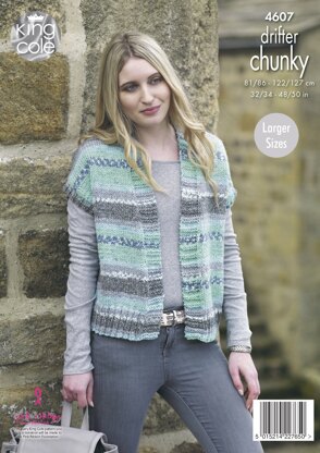 Ladies Waistcoats in King Cole Drifter Chunky - 4607 - Downloadable PDF