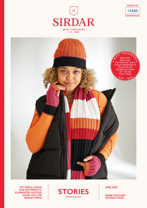 Sirdar 10580 Stop Sign Scarf Set in Stories DK PDF