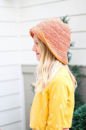 Scrappy Knit Bucket Hat.