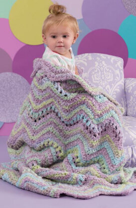 Ripple Baby Blanket in Red Heart Snuggle Bunny - LW4571 - Downloadable PDF