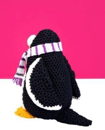 Pinguin Toy in Hoooked Zpagetti & Ribbon XL - Downloadable PDF