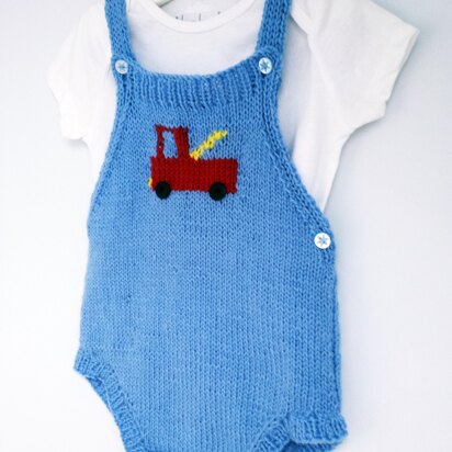 Baby Romper with Fire Truck, 0-2 yrs